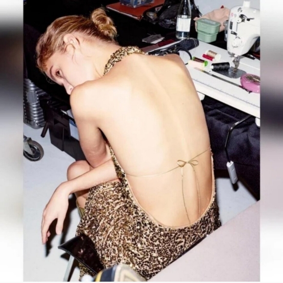 Zara SEQUIN MIDI DRESS Size M - Picture 11 of 16